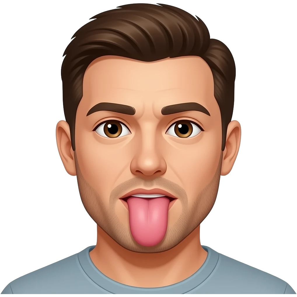 A man sucking a penis emoji