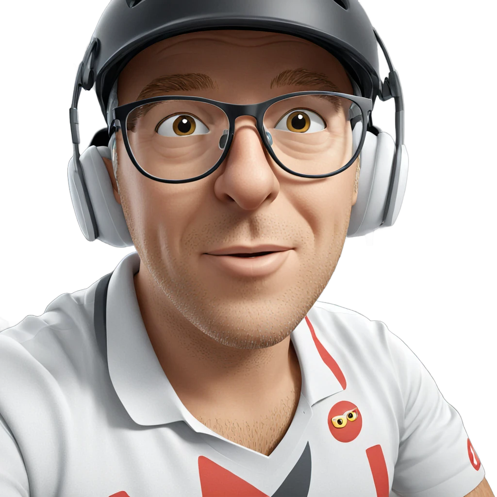 male in helmet with glasses emoji