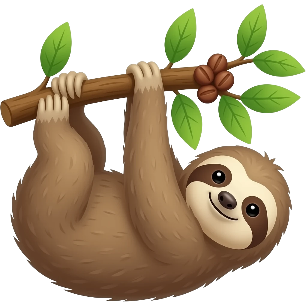 sloth coffee tree emoji