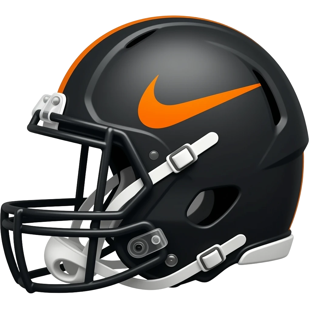 Nike football black helmet orange logo on side emoji