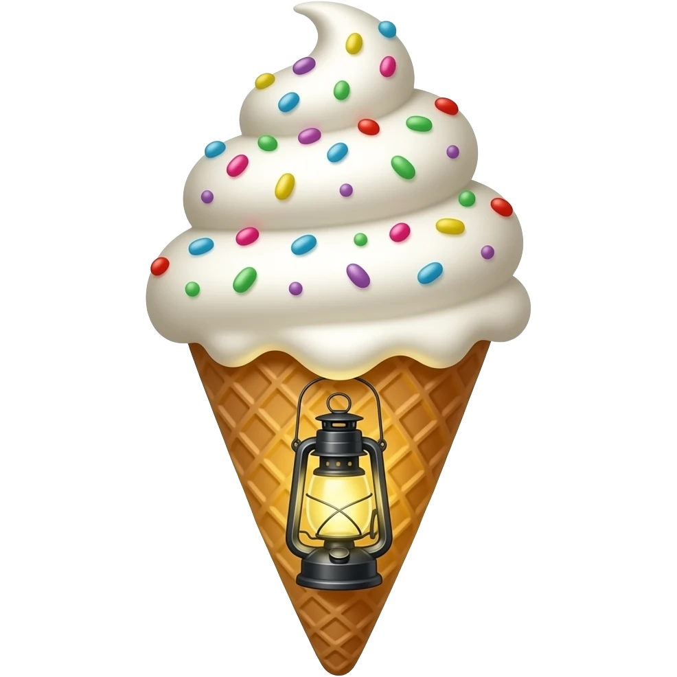 Lantern ice cream in a cone emoji