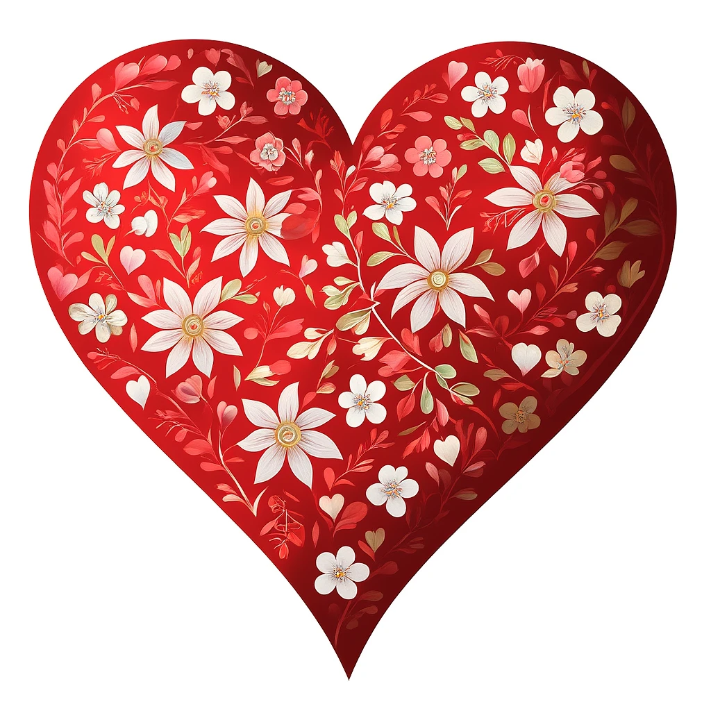 heart with a floral pattern emoji