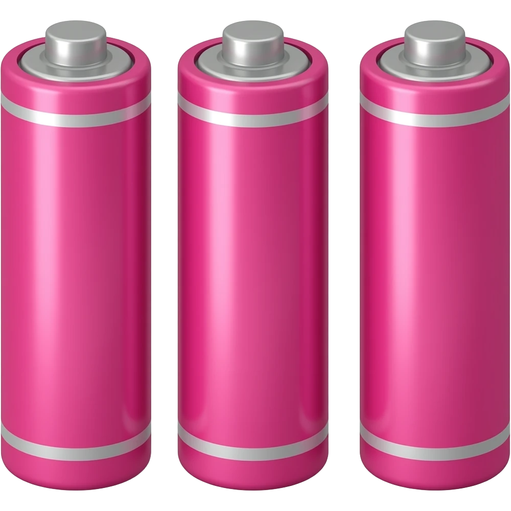 3 pink batteries emoji