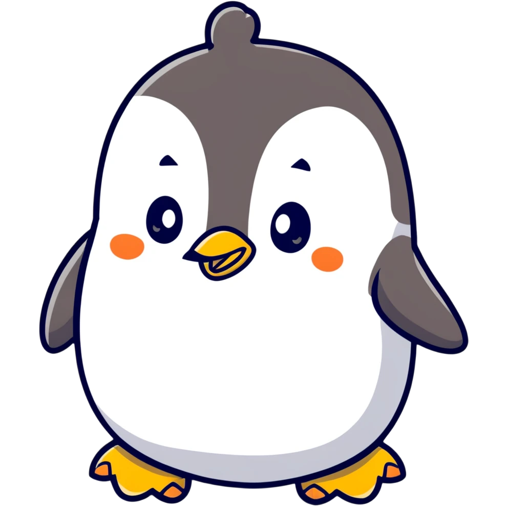 baby penguin with adorable chubby cheeks emoji