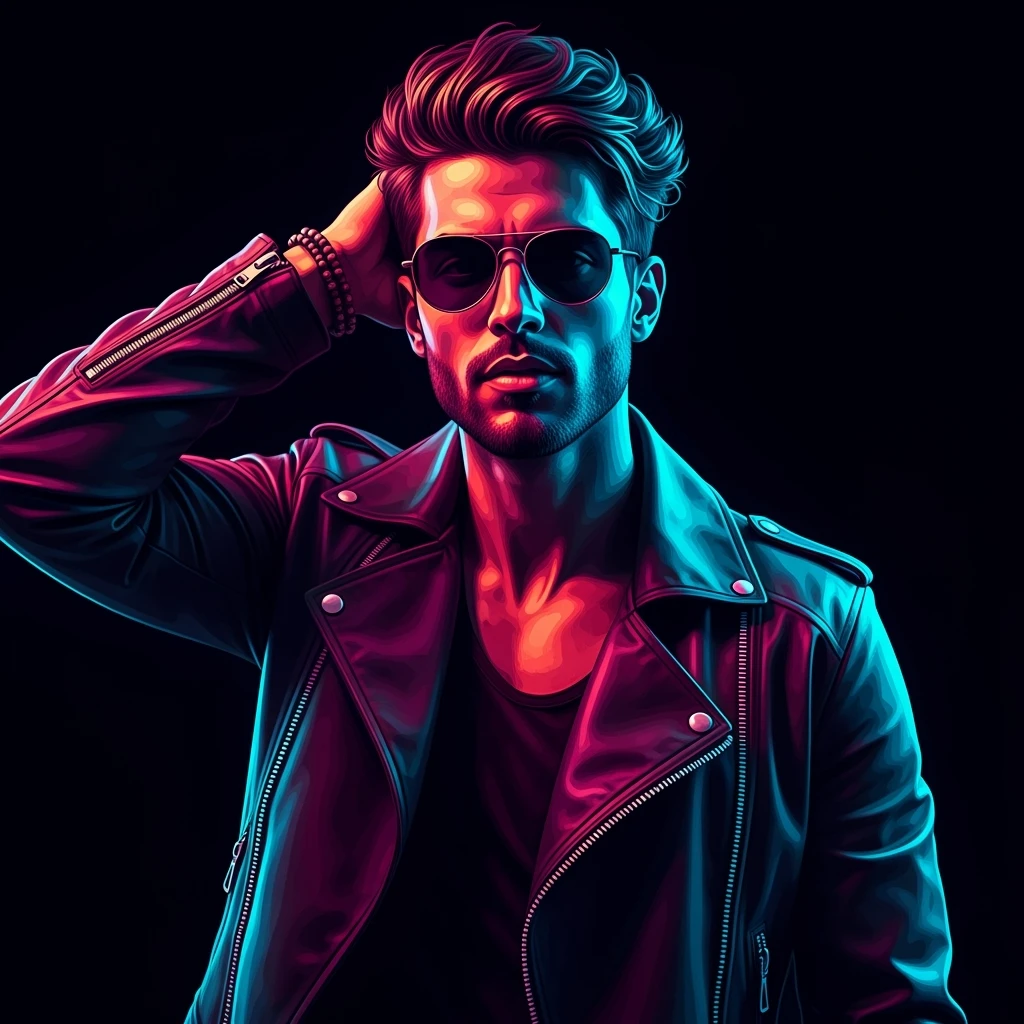 make him in neon emoji