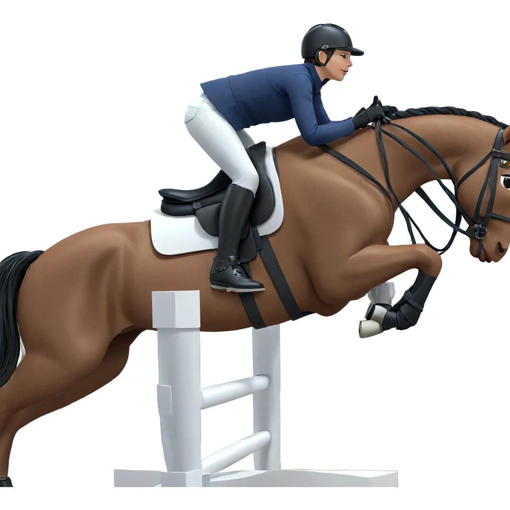 girl riding horse in gear emoji