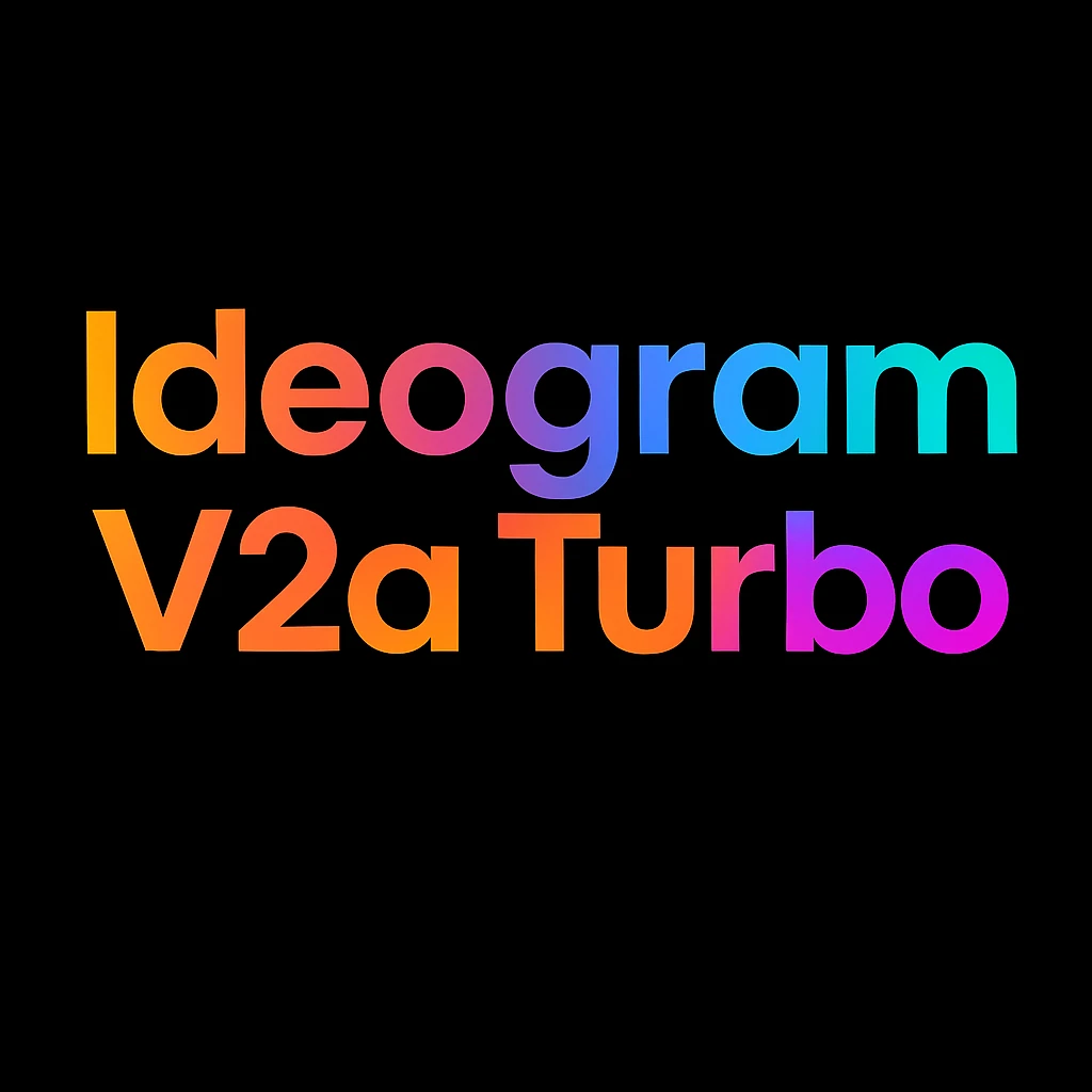 make a colorful text of "Ideogram V2a Turbo", black background emoji