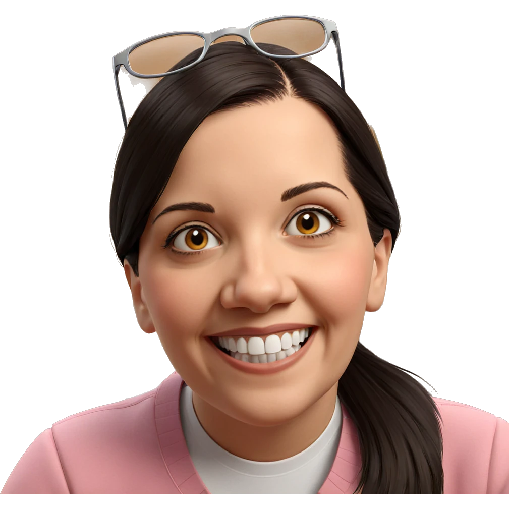 smiling girl with glasses emoji