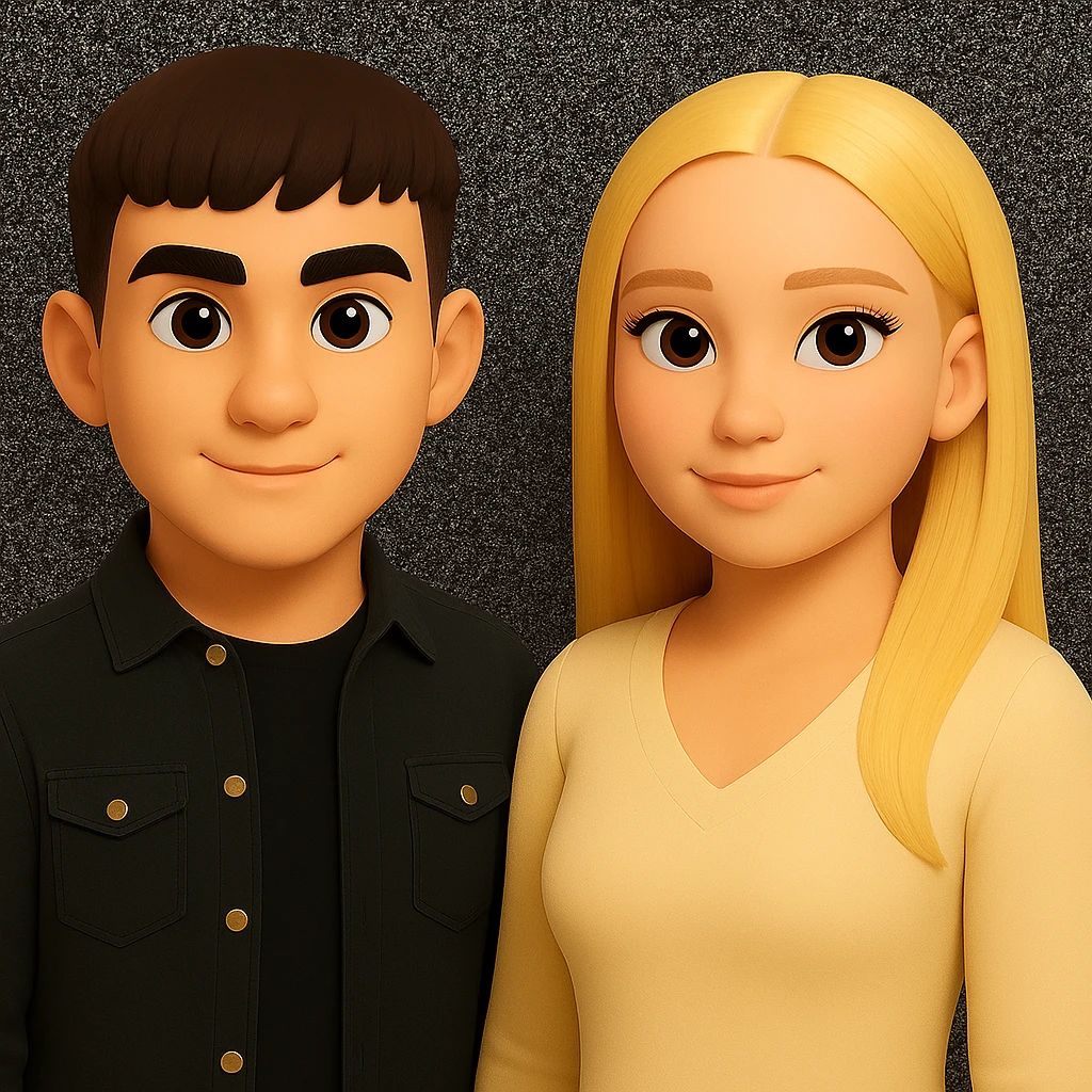 Keep the image unchanged except slightly spread the people apart from each other. Preserve the original style and background as is. emoji