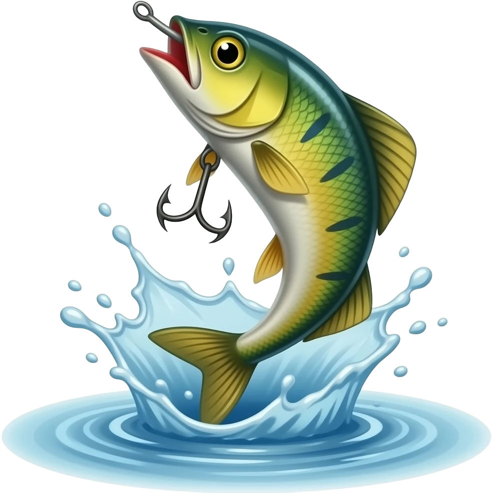 a huge fishing lure hitting the ater making a big splash emoji