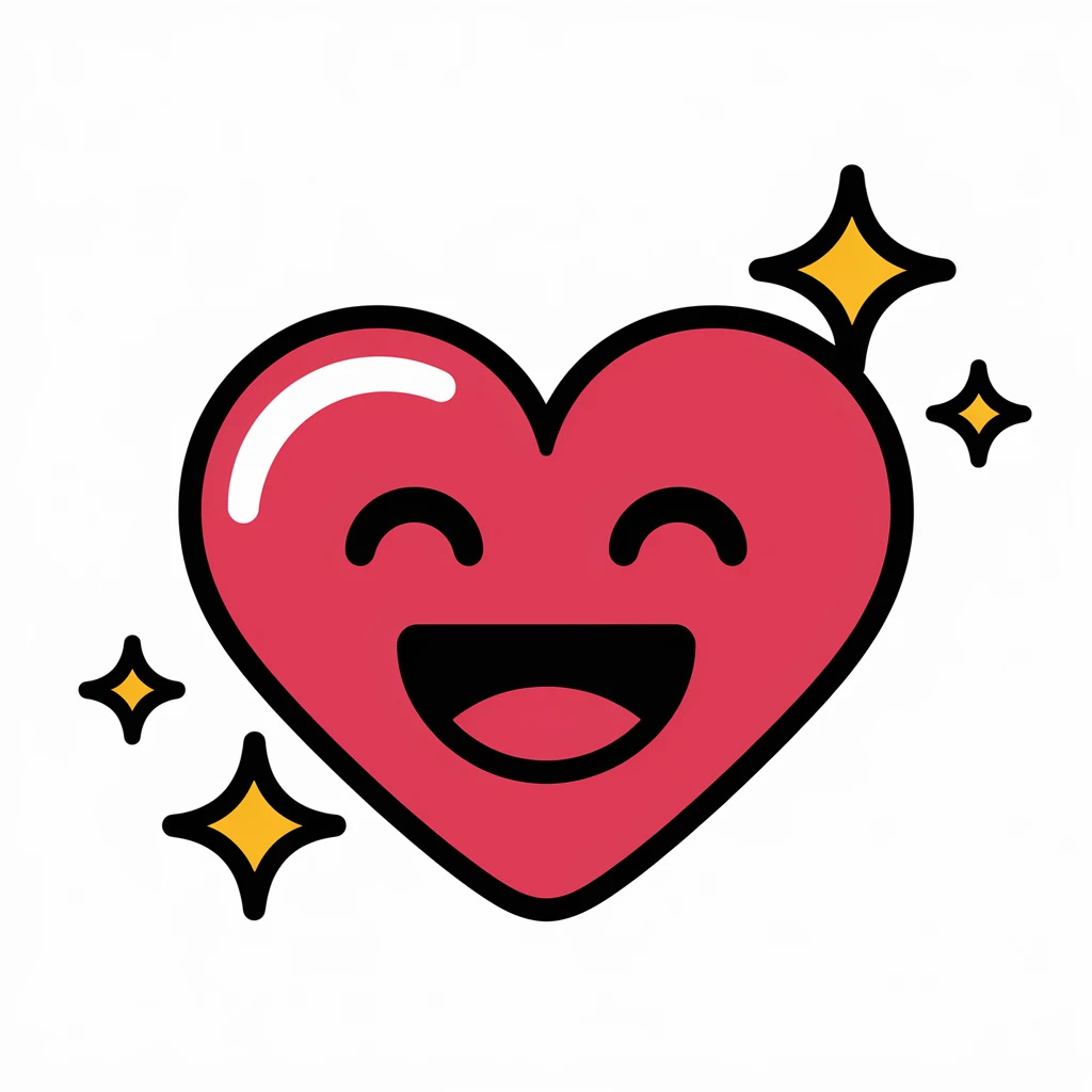 heart emoji with sparkles emoji
