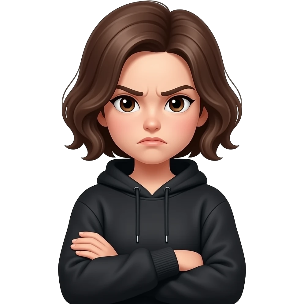 angry girl crossed arms emoji