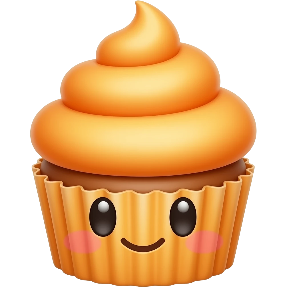 Orange cupcake cute emoji