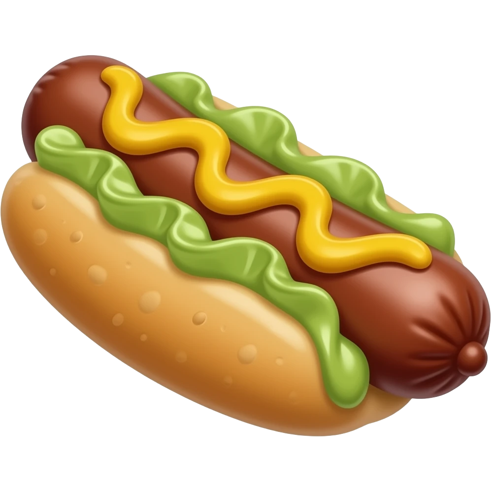 “hotdog made of candy and chocolate, cartoon style, funny look” emoji