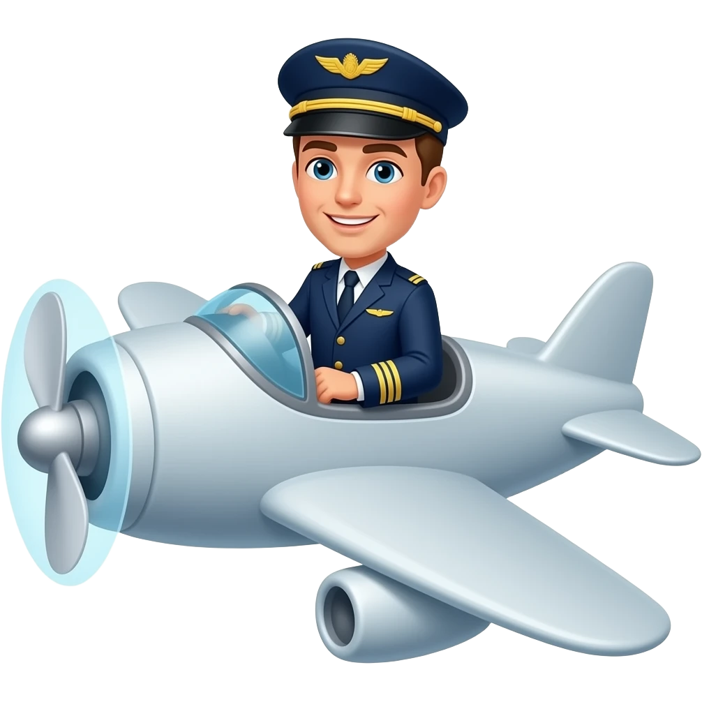 pilot flying an aieplane emoji