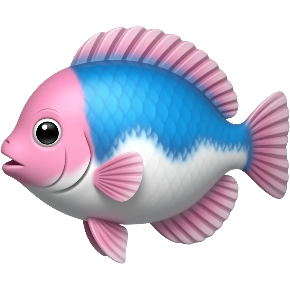 pink and blue and white coy fish emoji
