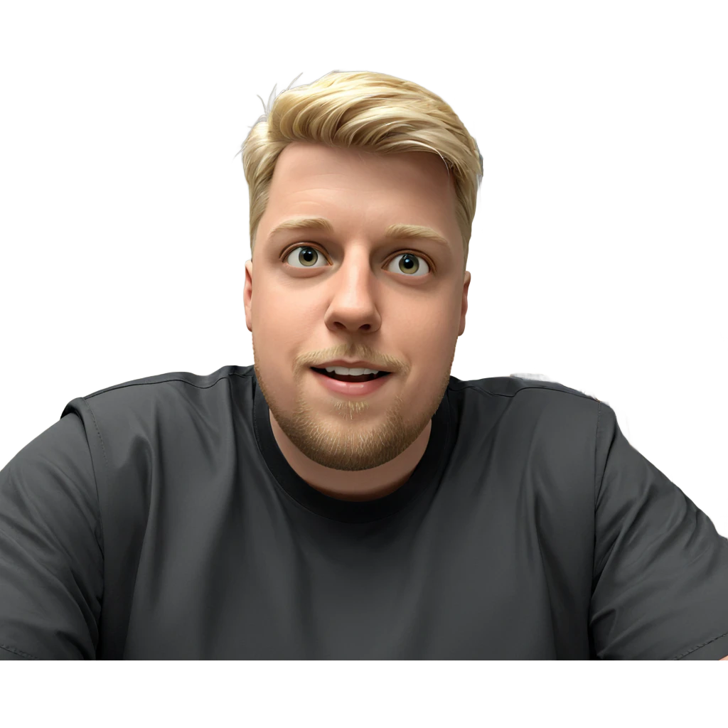 blonde boy in black shirt emoji