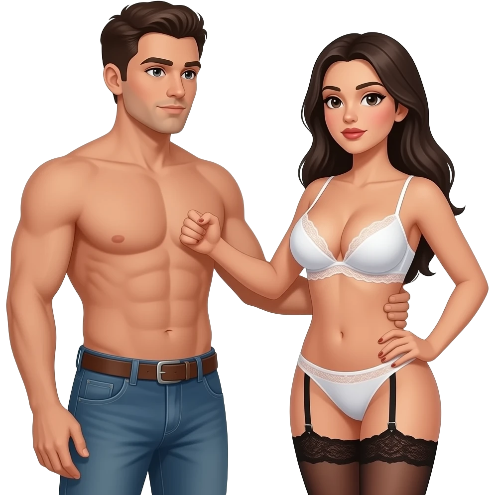Dark hair big tits female giving hand job to boy friend emoji