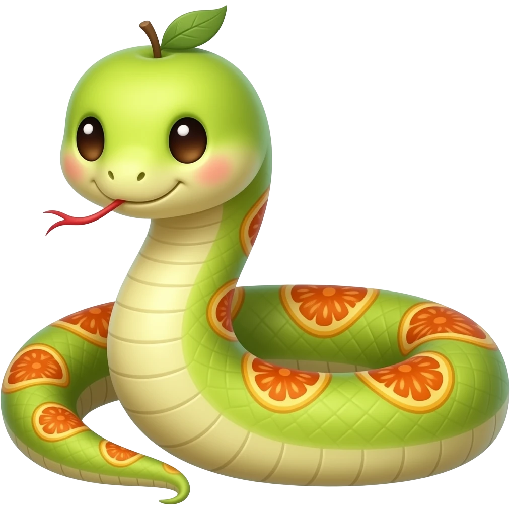 Kawaii fruta serpiente emoji