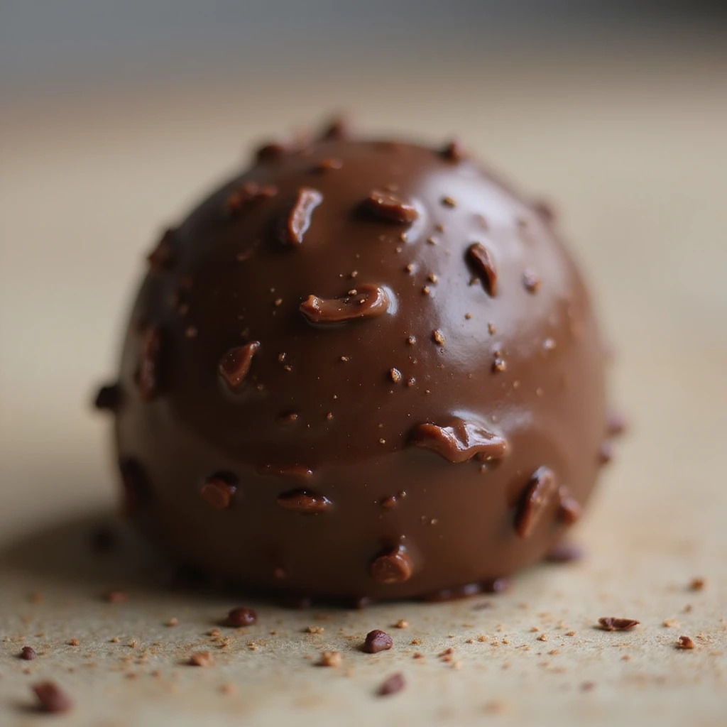 realistic chocolate truffle, photorealistic style emoji