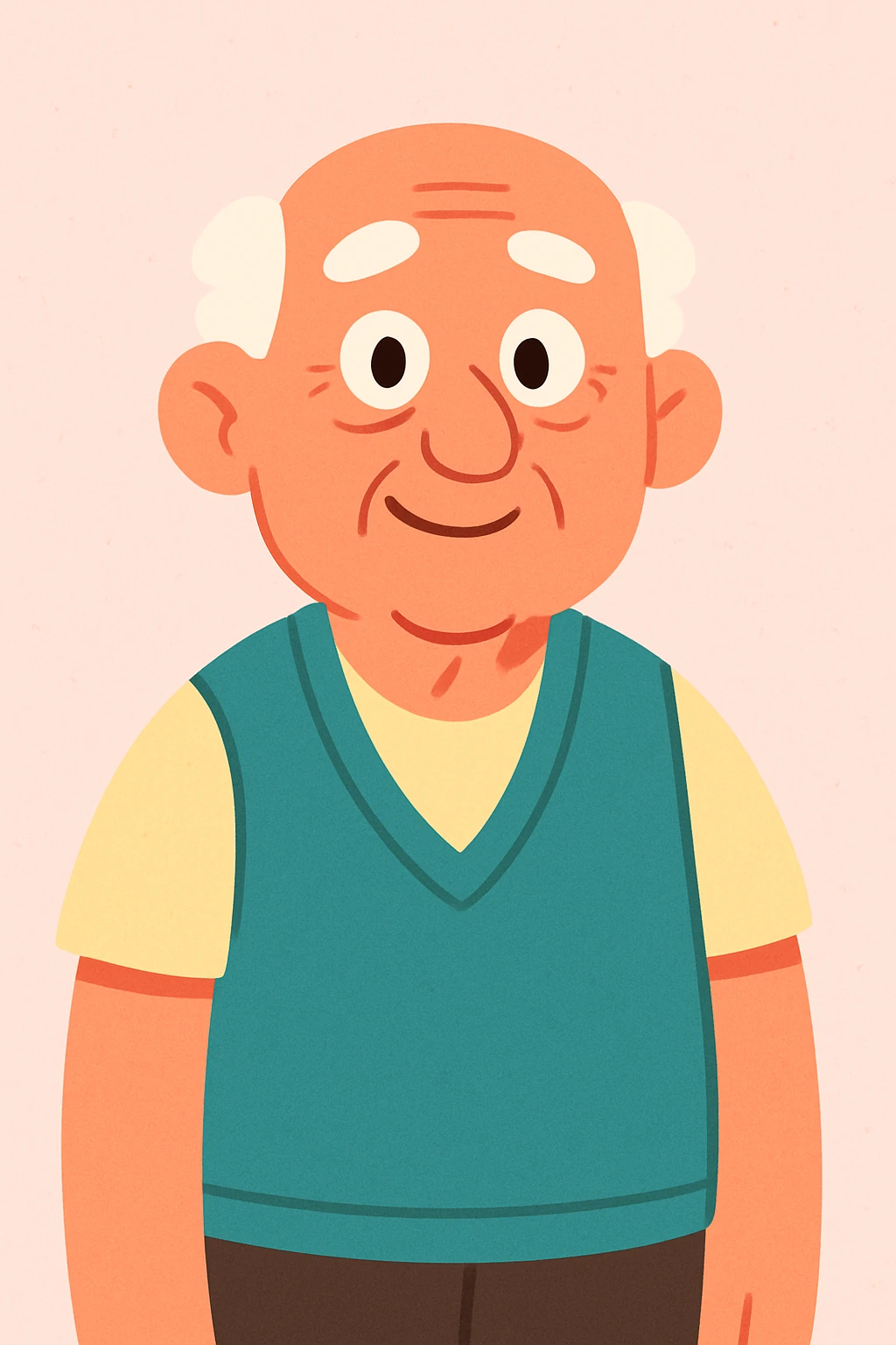 a old man in vest, front view emoji