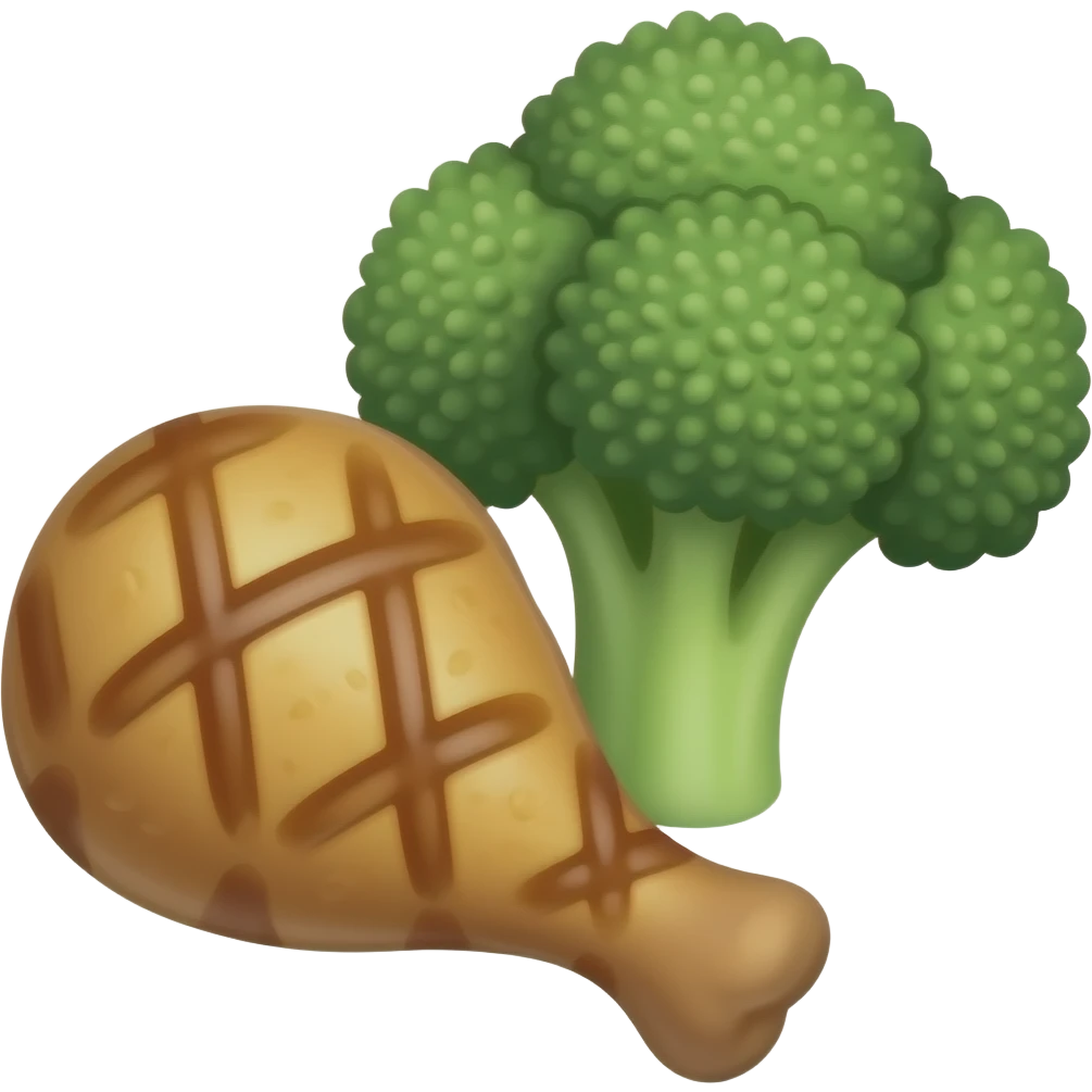 grilled chicken and broccoli emoji