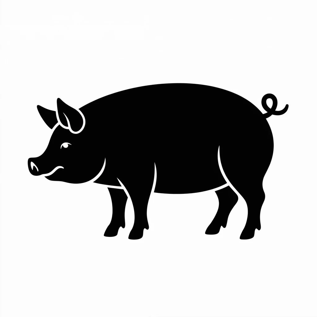 Pig icon black silhouette emoji