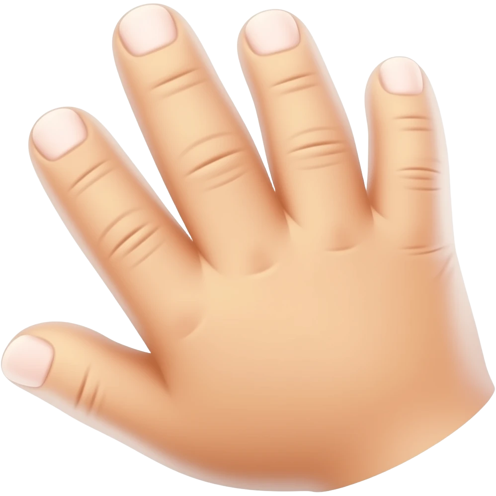 close up of a hand of a kid, back of the hand: not the palm emoji