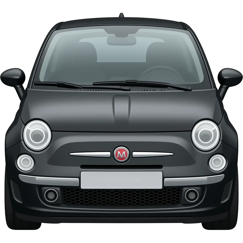 Fiat500 schwarz seitlich und vorne emoji