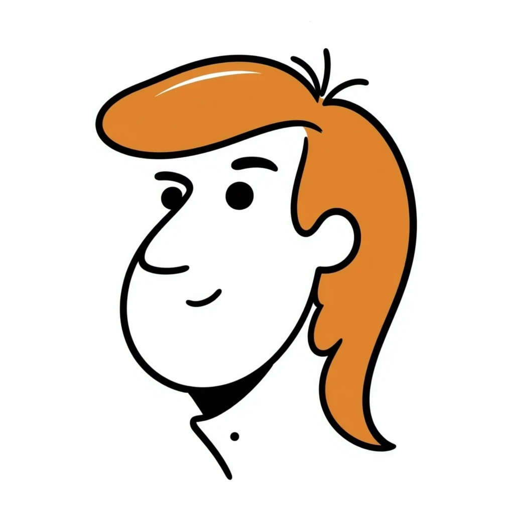 a man's head with a long gingery brown mullet looking to the left emoji