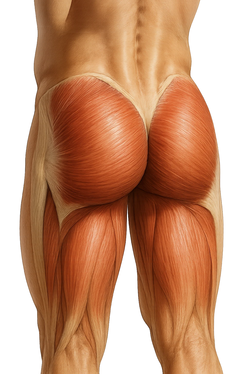 MUSCOLI DEL GLUTEO DI UN CORPO UMANO ANATOMICO REALISTICO, iperrealistico 4k emoji