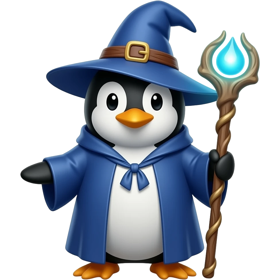 Penguin Wizard emoji