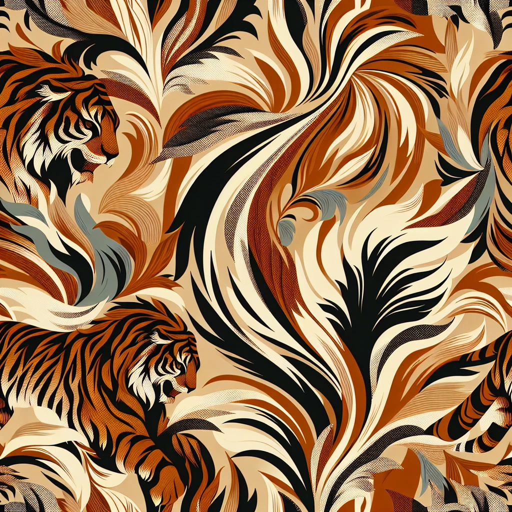 tiger print pattern in autumn colors, orange brown beige palette, abstract seamless texture, bold stylish background emoji