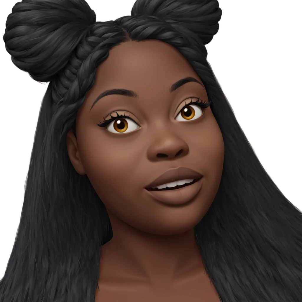smiling girl with dark skin emoji