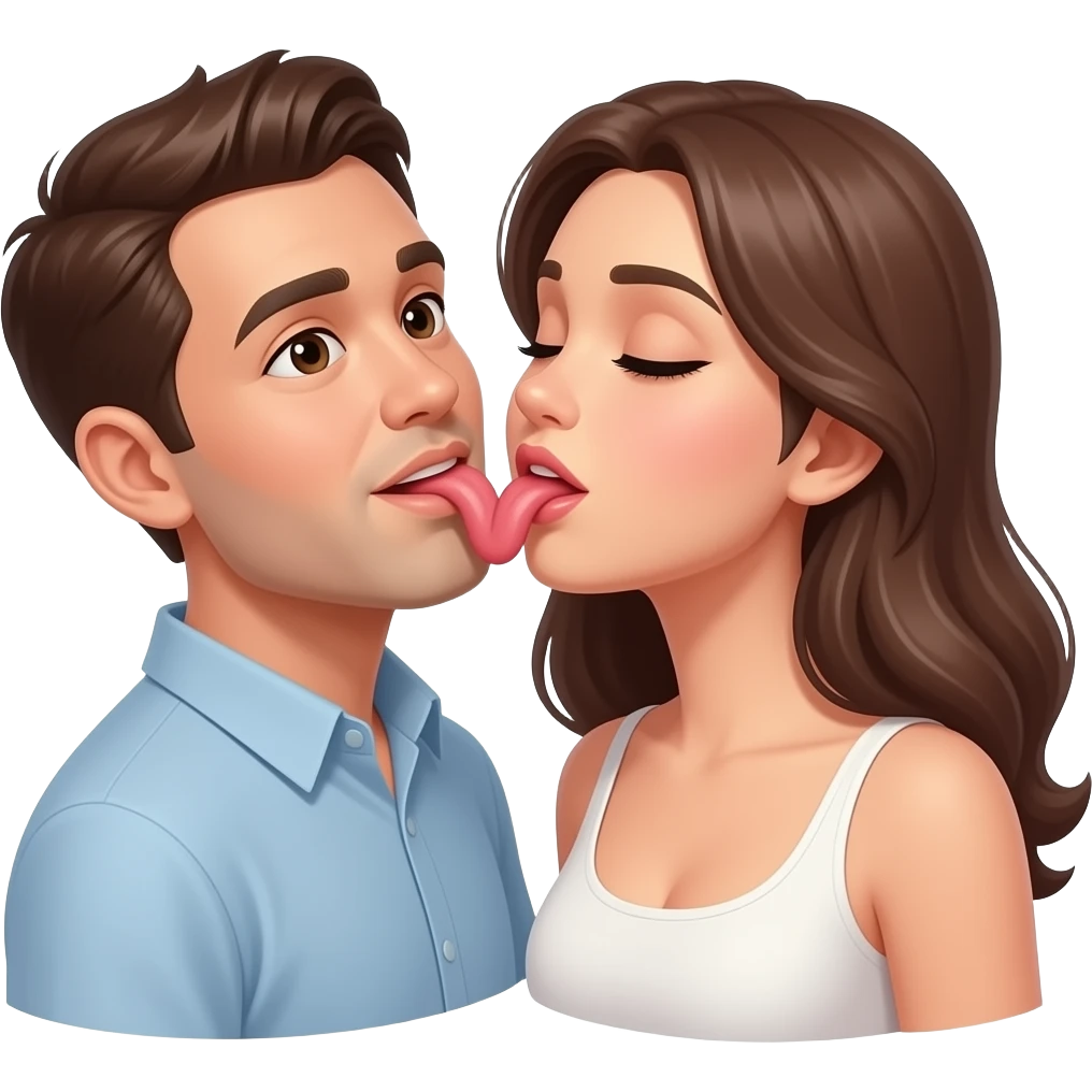 Man eating woman vagina emoji