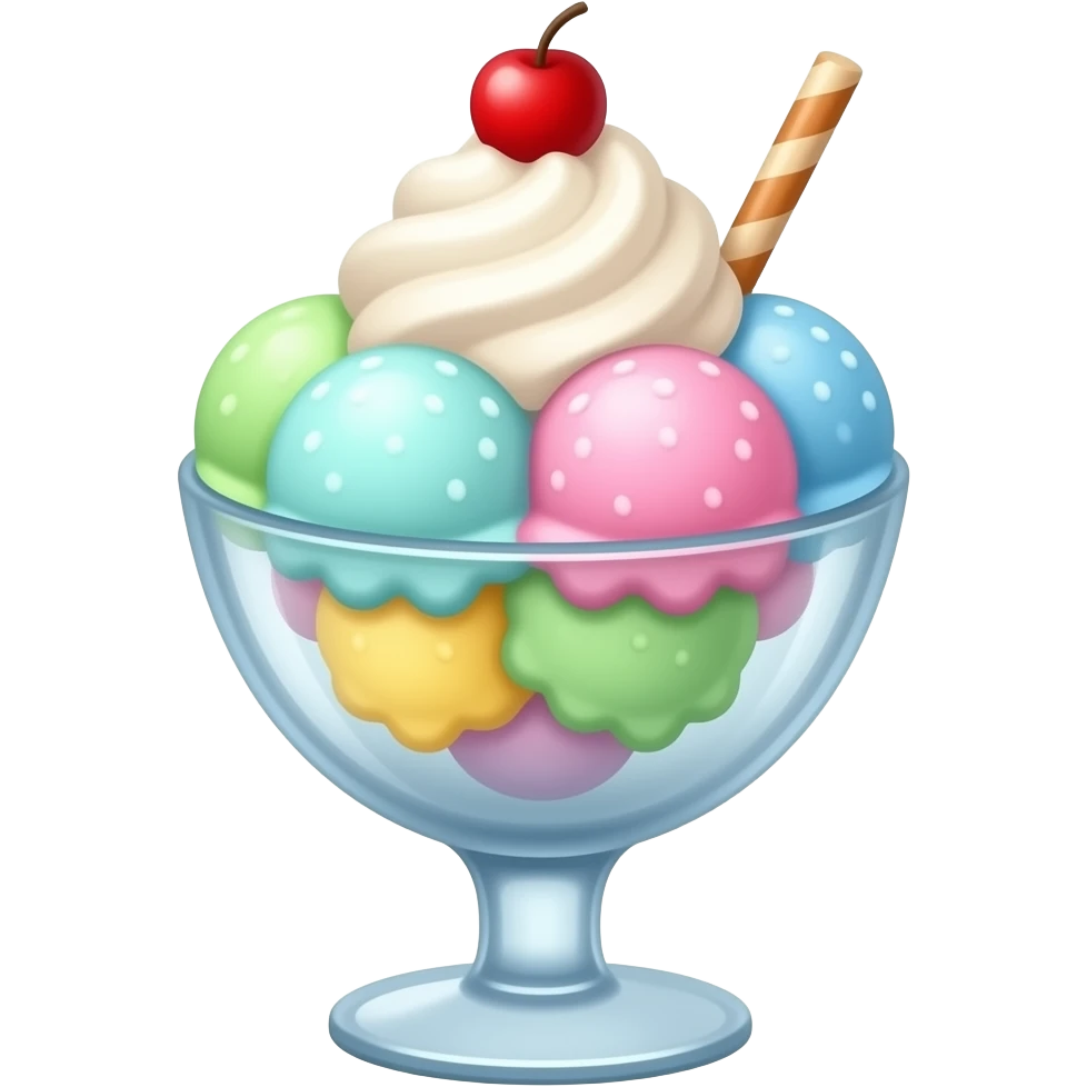 sundae multicolore pastel emoji