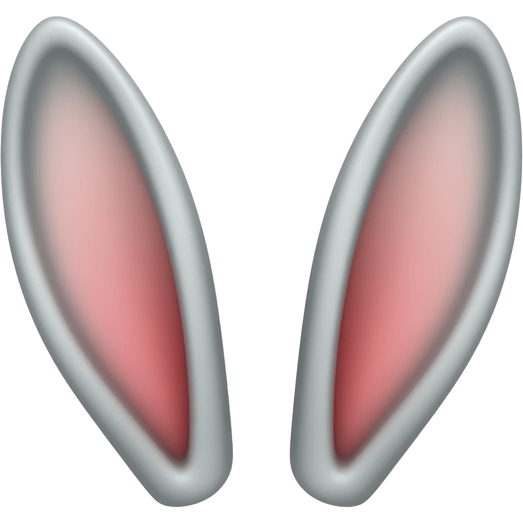 rabbit ears with grey inner ears emoji