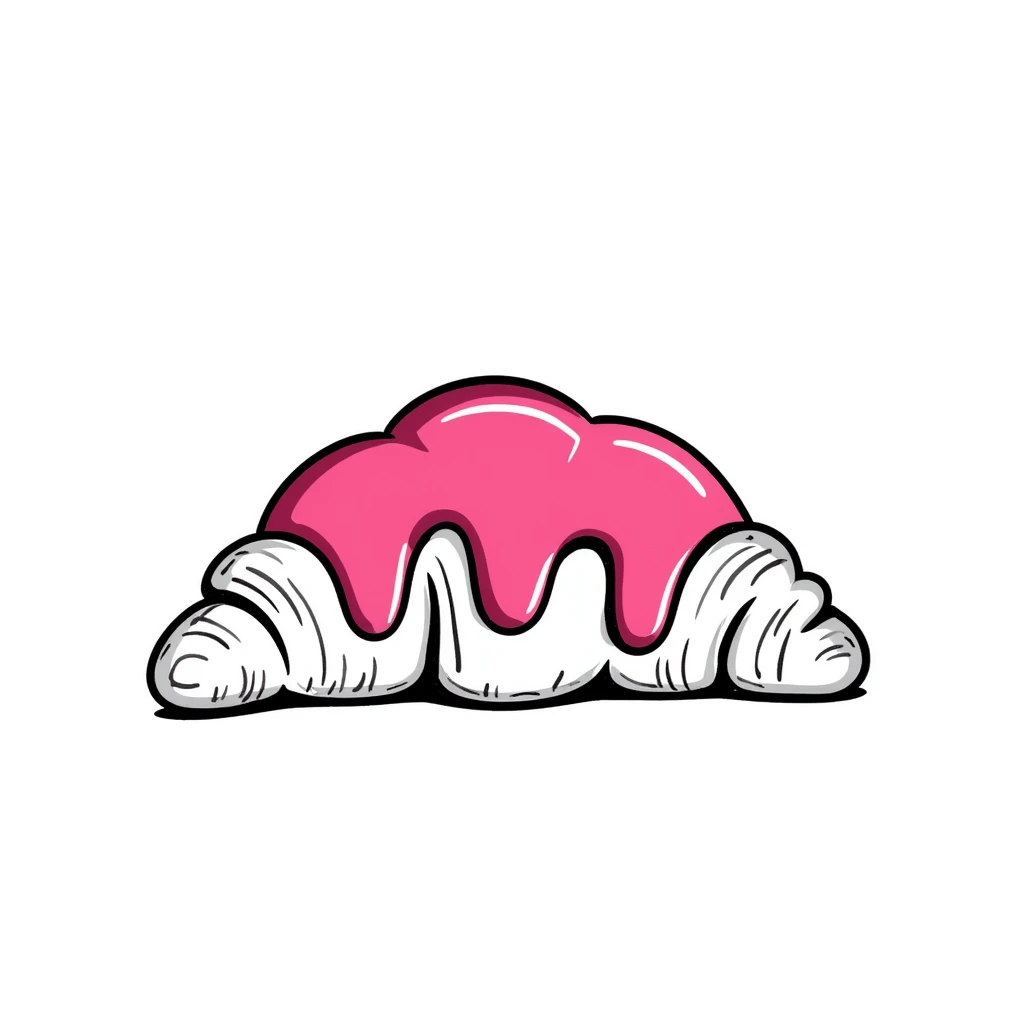 croissant with pink sauce emoji