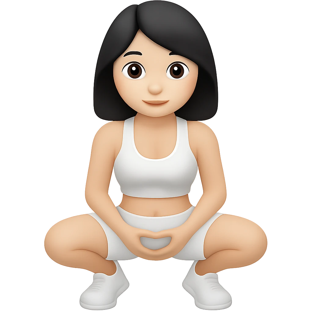 Change hair color to black, keep the rest the same, SFW, in apple emoji style with no background. emoji
