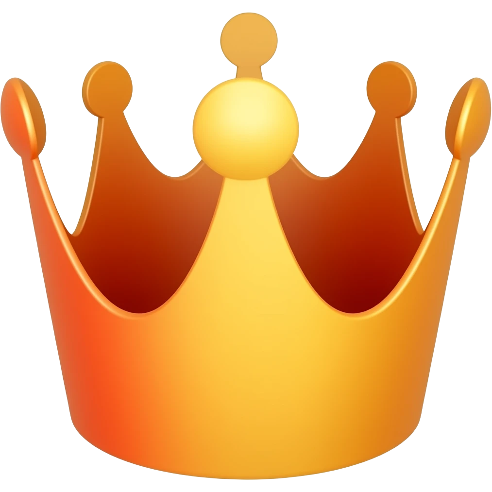 crown emoji space owner space crown emoji in black red orange and yellow all blended together no person just in text emoji