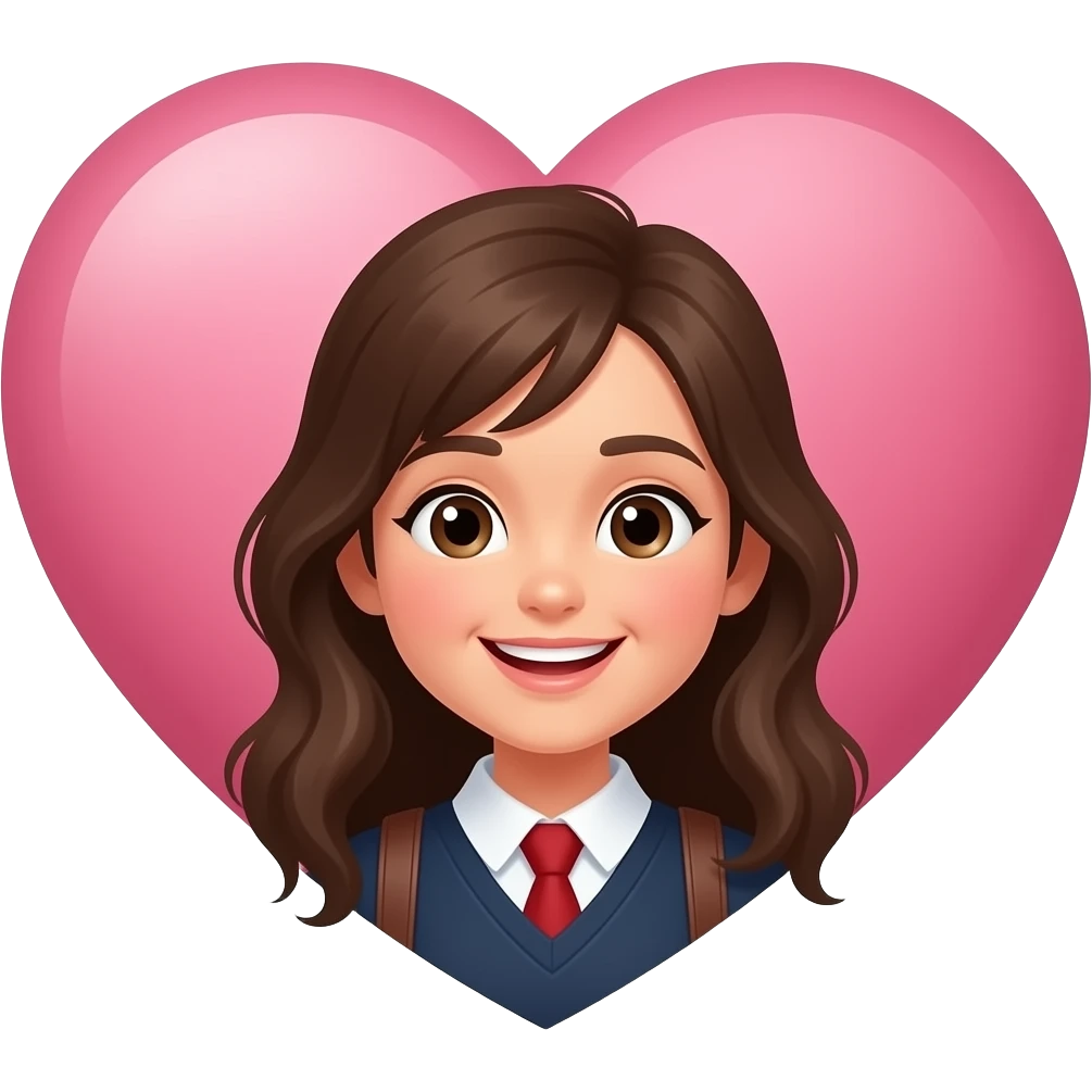 girl, student,happy,heart emoji