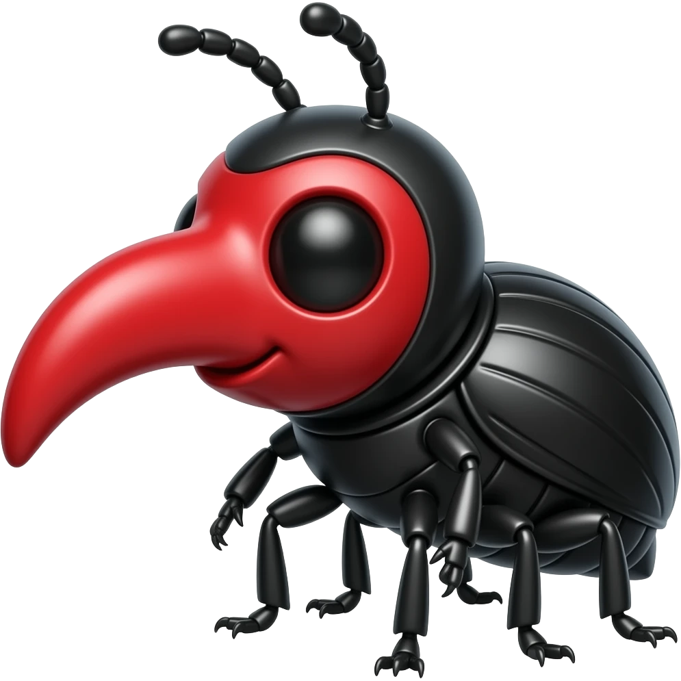 Cute weevil with a plague doctor mask emoji