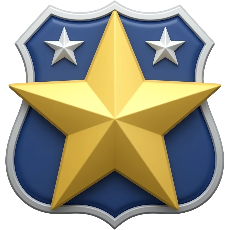 police rank with 3  sign emoji