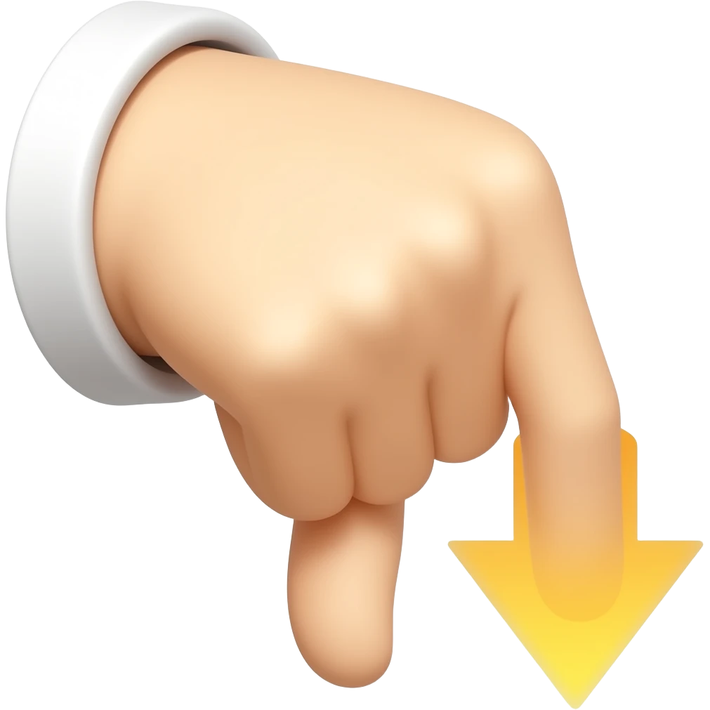A little finger pointing down, with a downward-pointing arrow emoji