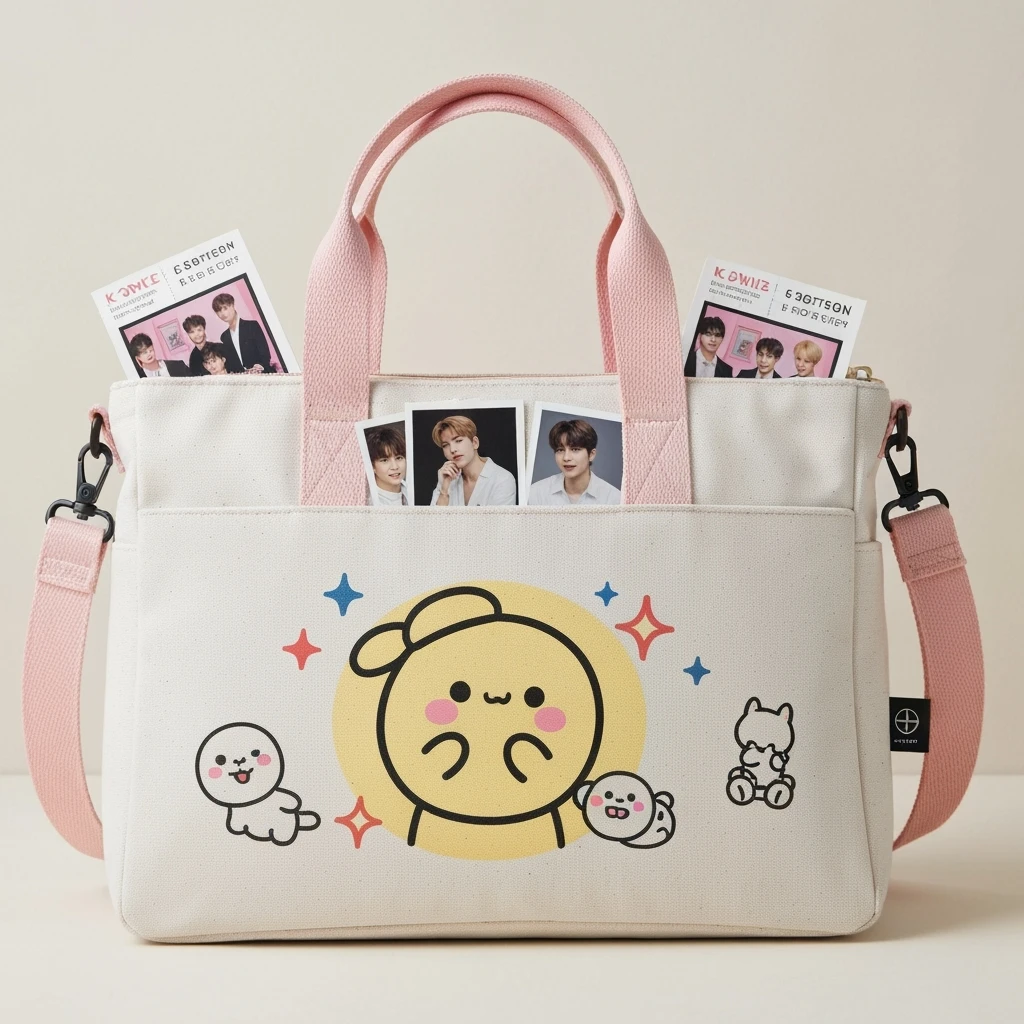 kpop fan bag, cute, expressive, minimal design emoji