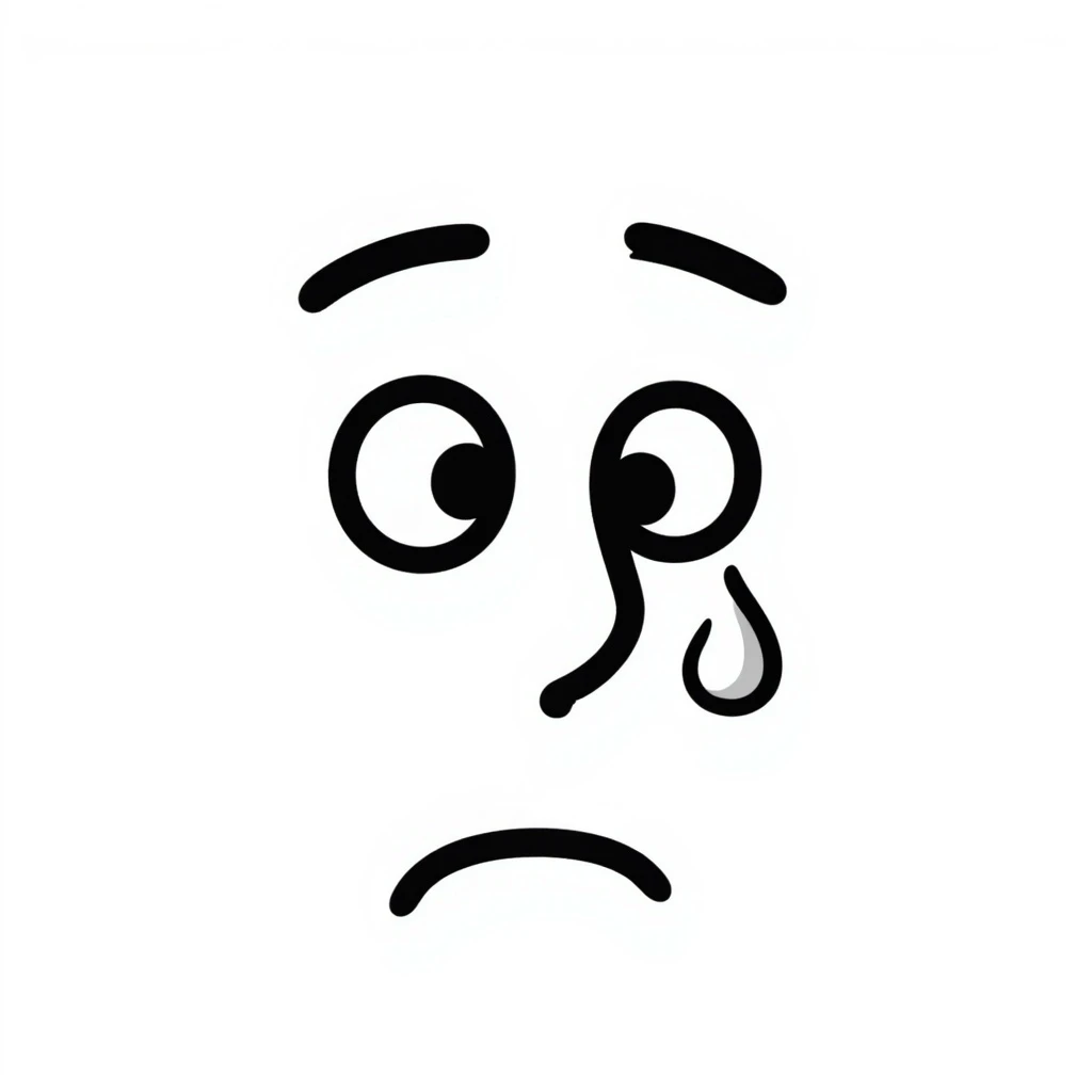 sad face hand drawn doodle style emoji