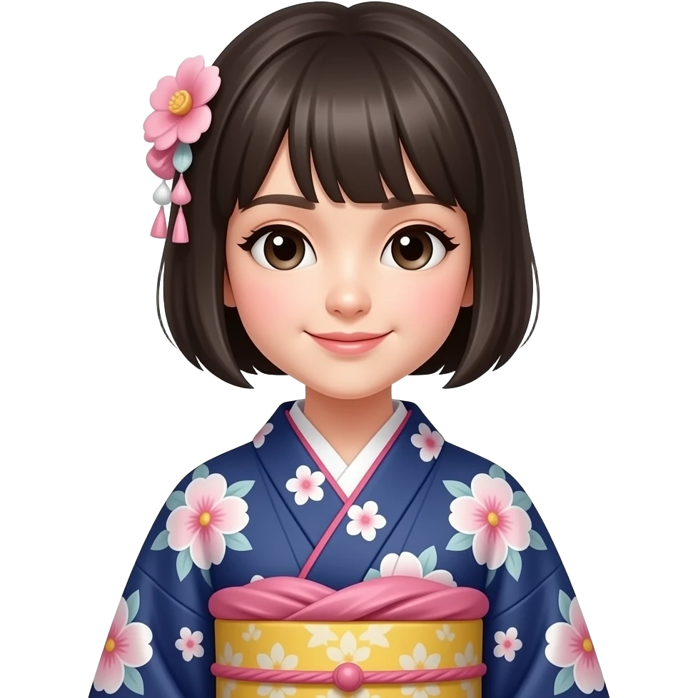 White girl in kimono emoji