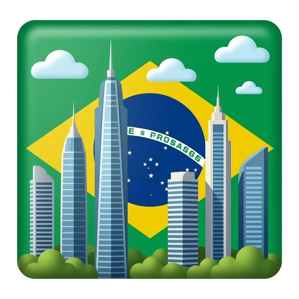 high buildings brazilian flag emoji