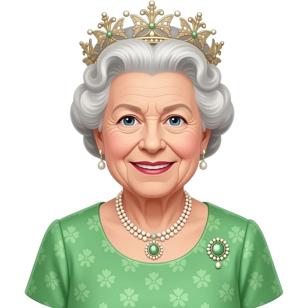 Elizabeth ll trage verde emoji