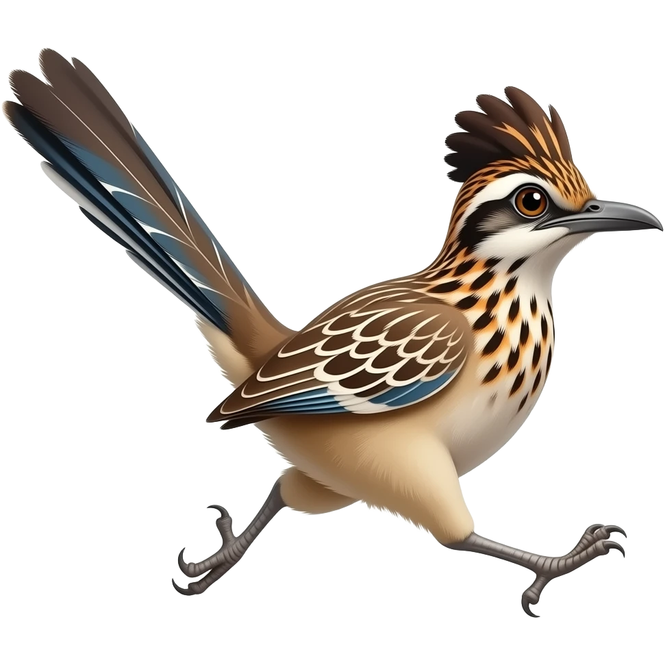 small road runner running fast with a cloud of dust flying behind him the style of emojis emoji
